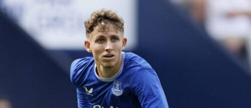 Jesper Lindstrøm er på udleje i Premier League-klubben Everton, hvor han får fornuftigt med spilletid under David Moyes.