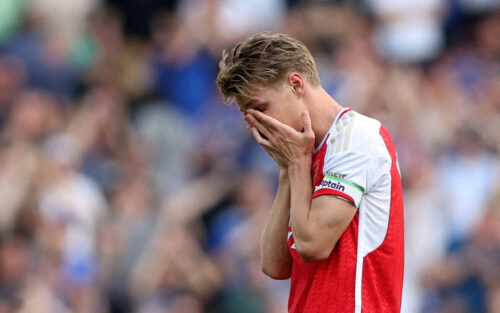 Martin Ødegaard er med al rimelig sandsynlighed ikke med, når Arsenal søndag gæster Tottenham.