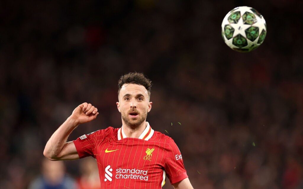 Diogo Jota i aktion for Liverpool.